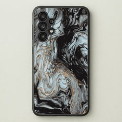 Black And Gold Cloudy Marble  - Marble Phone Case for Galaxy A13