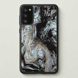 Black And Gold Cloudy Marble  - Marble Phone Case for Galaxy S20FE