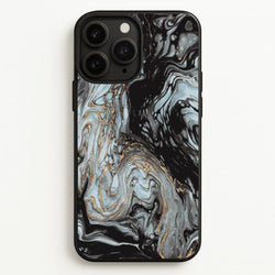 Black And Gold Cloudy Marble  - Marble Phone Case for iPhone 11 Pro