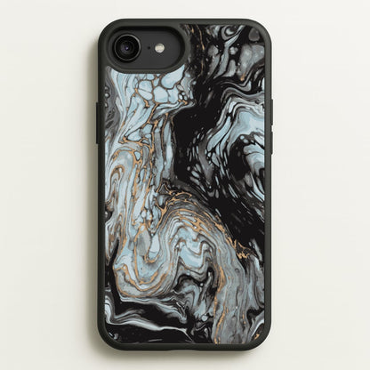 Black And Gold Cloudy Marble  - Marble Phone Case for iPhone 6 Plus / 7 Plus / 8 Plus