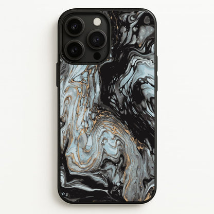 Black And Gold Cloudy Marble  - Marble Phone Case for iPhone 13 Pro Max