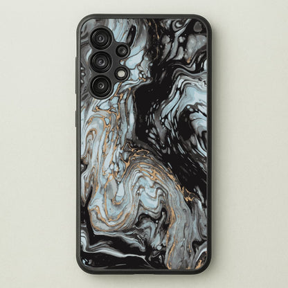 Black And Gold Cloudy Marble  - Marble Phone Case for Galaxy A13