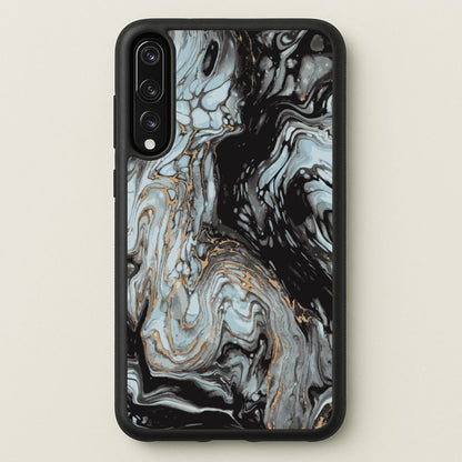 Black And Gold Cloudy Marble  - Marble Phone Case for Huawei P20 Pro