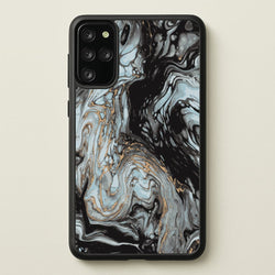 Black And Gold Cloudy Marble  - Marble Phone Case for Galaxy S20 Plus