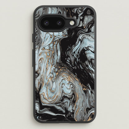 Black And Gold Cloudy Marble  - Marble Phone Case for Google Pixel 9a