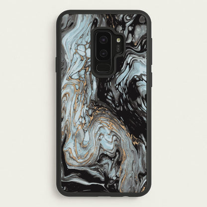 Black And Gold Cloudy Marble  - Marble Phone Case for Galaxy S9 Plus
