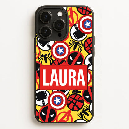 Collage - Personalised Superhero Comic  - Marvel Phone Case for iPhone 16 Pro Max