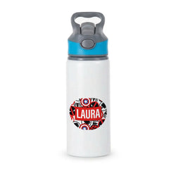 Collage - Personalised Superhero Comic Active Water Bottle - Blue