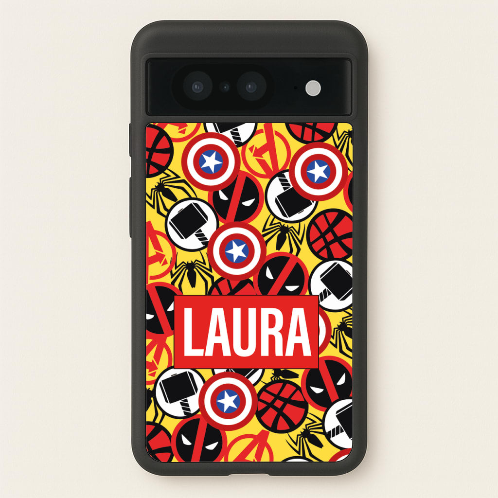 Collage - Personalised Superhero Comic  - Marvel Phone Case for Google Pixel 8