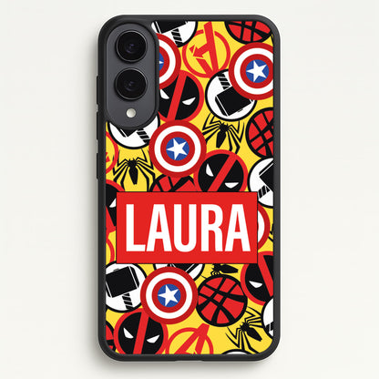 Collage - Personalised Superhero Comic  - Marvel Phone Case for Galaxy S25 Edge