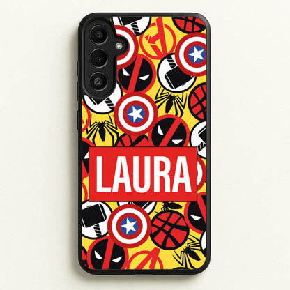 Collage - Personalised Superhero Comic  - Marvel Phone Case for Galaxy A34