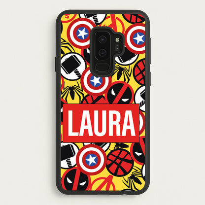 Collage - Personalised Superhero Comic  - Marvel Phone Case for Galaxy S9 Plus