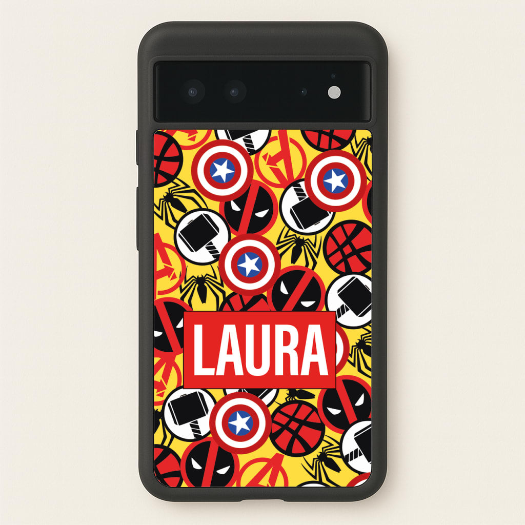 Collage - Personalised Superhero Comic  - Marvel Phone Case for Google Pixel 6
