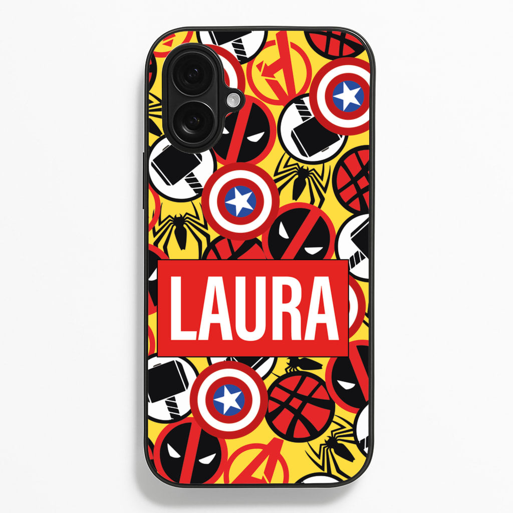 Collage - Personalised Superhero Comic  - Marvel Phone Case for iPhone 16 Plus