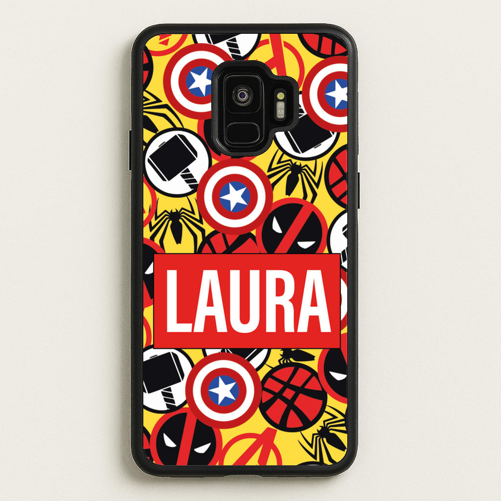 Collage - Personalised Superhero Comic  - Marvel Phone Case for Galaxy S9