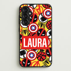 Collage - Personalised Superhero Comic  - Marvel Phone Case for Galaxy A14
