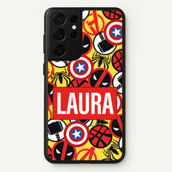 Collage - Personalised Superhero Comic  - Marvel Phone Case for Galaxy S21 Ultra