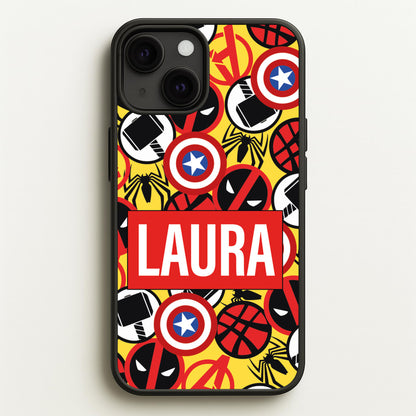 Collage - Personalised Superhero Comic  - Marvel Phone Case for iPhone 13 Mini