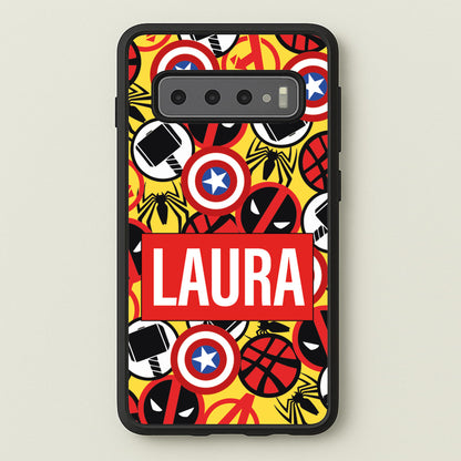 Collage - Personalised Superhero Comic  - Marvel Phone Case for Galaxy S10