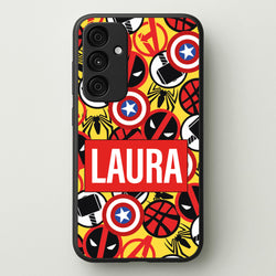 Collage - Personalised Superhero Comic  - Marvel Phone Case for Galaxy A35