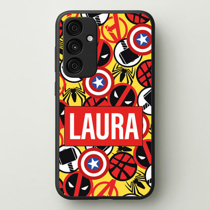 Collage - Personalised Superhero Comic  - Marvel Phone Case for Galaxy A35