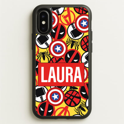 Collage - Personalised Superhero Comic  - Marvel Phone Case for iPhone X / XS
