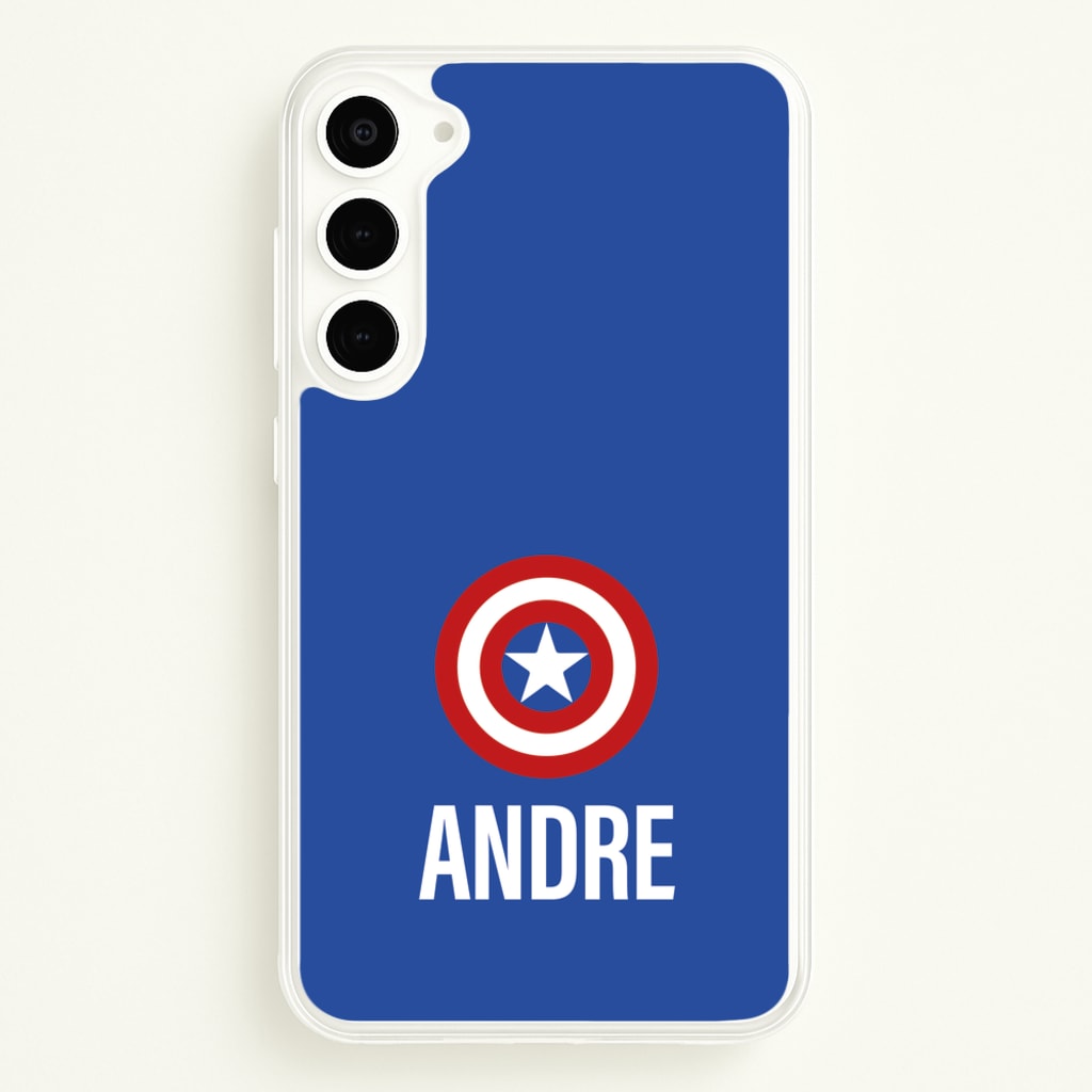 Captain America - Personalised Superhero Comic  - Marvel Phone Case for Galaxy S23