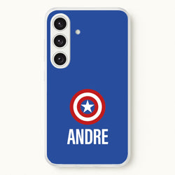 Captain America - Personalised Superhero Comic  - Marvel Phone Case for Galaxy S24FE