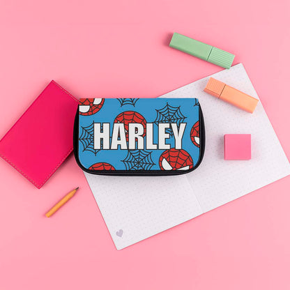 Spiderman And Webs - Personalised Superhero Comic Pencil Case