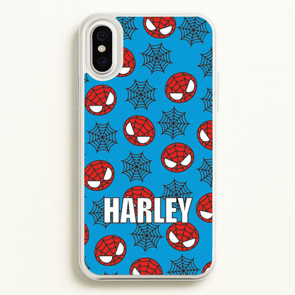 Spiderman And Webs - Personalised Superhero Comic  - Marvel Phone Case for iPhone XS Max