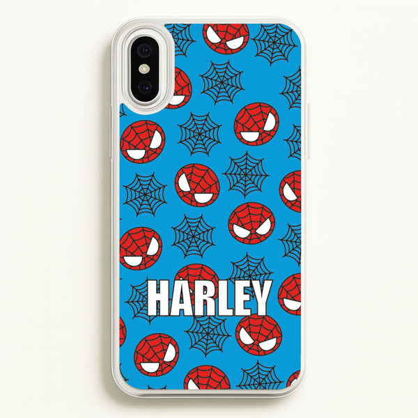 Spiderman And Webs - Personalised Superhero Comic  - Marvel Phone Case for iPhone XS Max