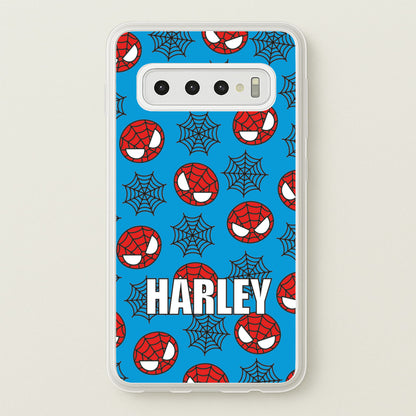 Spiderman And Webs - Personalised Superhero Comic  - Marvel Phone Case for Galaxy S10