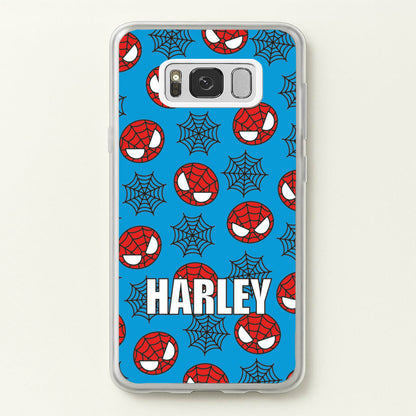 Spiderman And Webs - Personalised Superhero Comic  - Marvel Phone Case for Galaxy S8