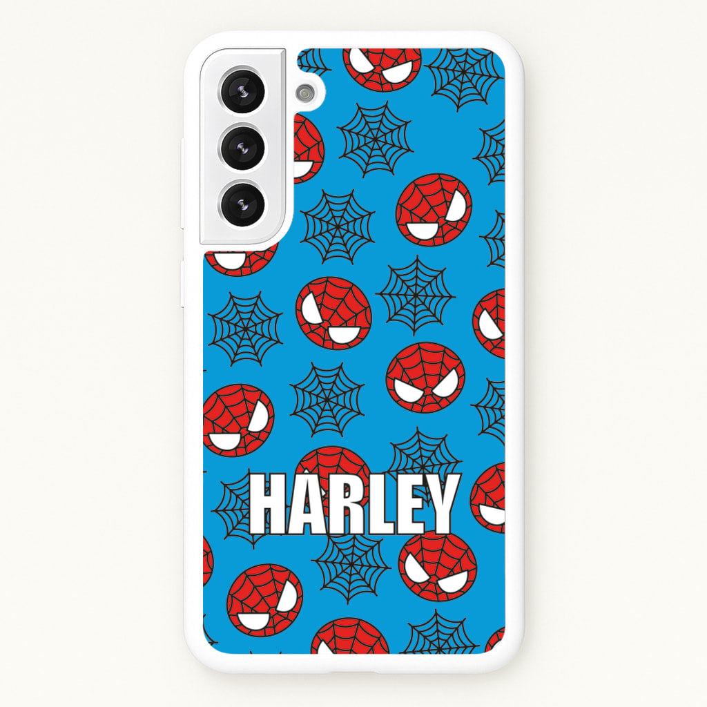 Spiderman And Webs - Personalised Superhero Comic  - Marvel Phone Case for Galaxy S22 Plus