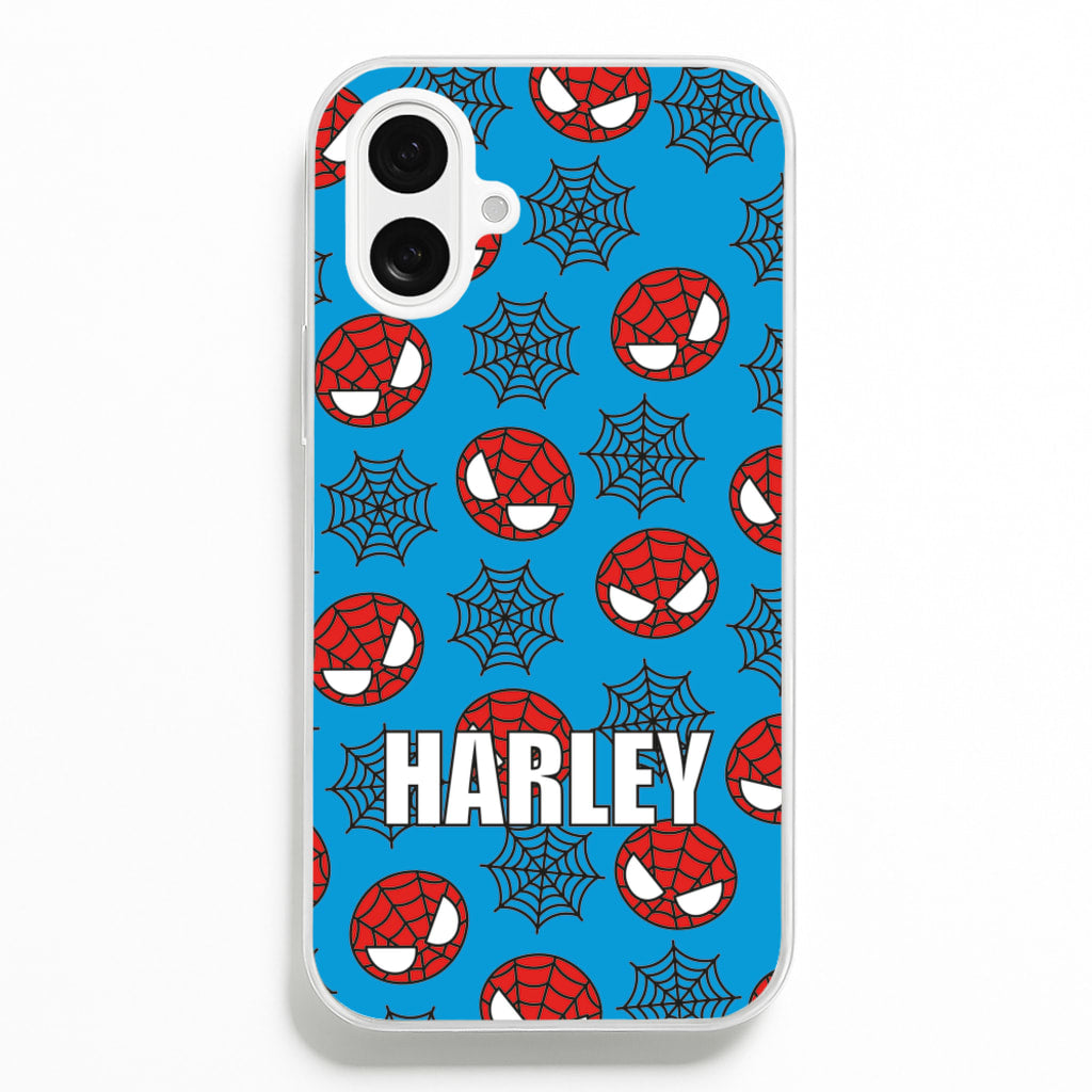Spiderman And Webs - Personalised Superhero Comic  - Marvel Phone Case for iPhone 16 Plus