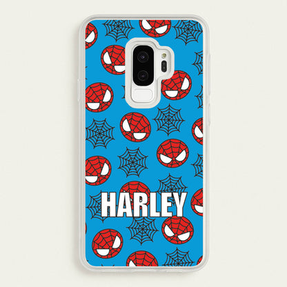 Spiderman And Webs - Personalised Superhero Comic  - Marvel Phone Case for Galaxy S9 Plus