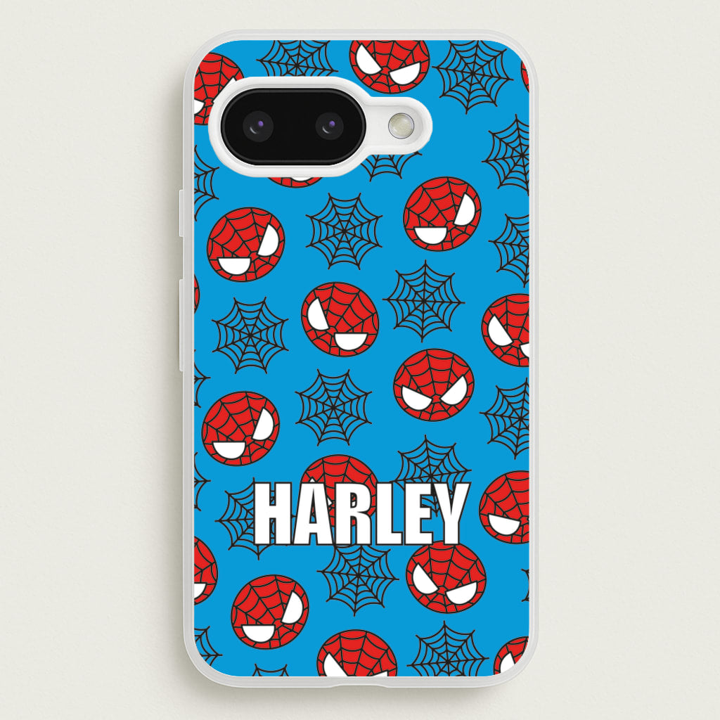 Spiderman And Webs - Personalised Superhero Comic  - Marvel Phone Case for Google Pixel 9a