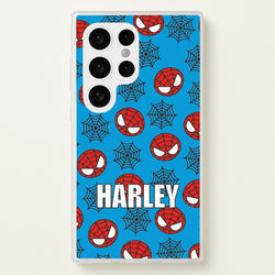 Spiderman And Webs - Personalised Superhero Comic  - Marvel Phone Case for Galaxy S24 Ultra