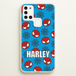 Spiderman And Webs - Personalised Superhero Comic  - Marvel Phone Case for Galaxy A21s