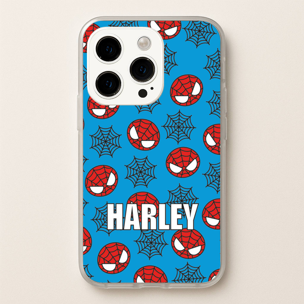 Spiderman And Webs - Personalised Superhero Comic  - Marvel Phone Case for iPhone 15 Pro Max