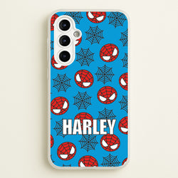 Spiderman And Webs - Personalised Superhero Comic  - Marvel Phone Case for Galaxy A54