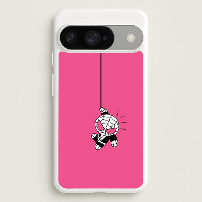 Pink Hanging Spider Hero Phone Case for Google Pixel 10 / 10 Pro