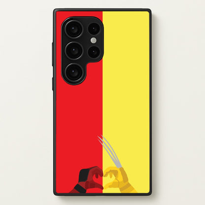 Red And Yellow Heroes Love Heart  - Marvel Phone Case for Galaxy S24 Ultra