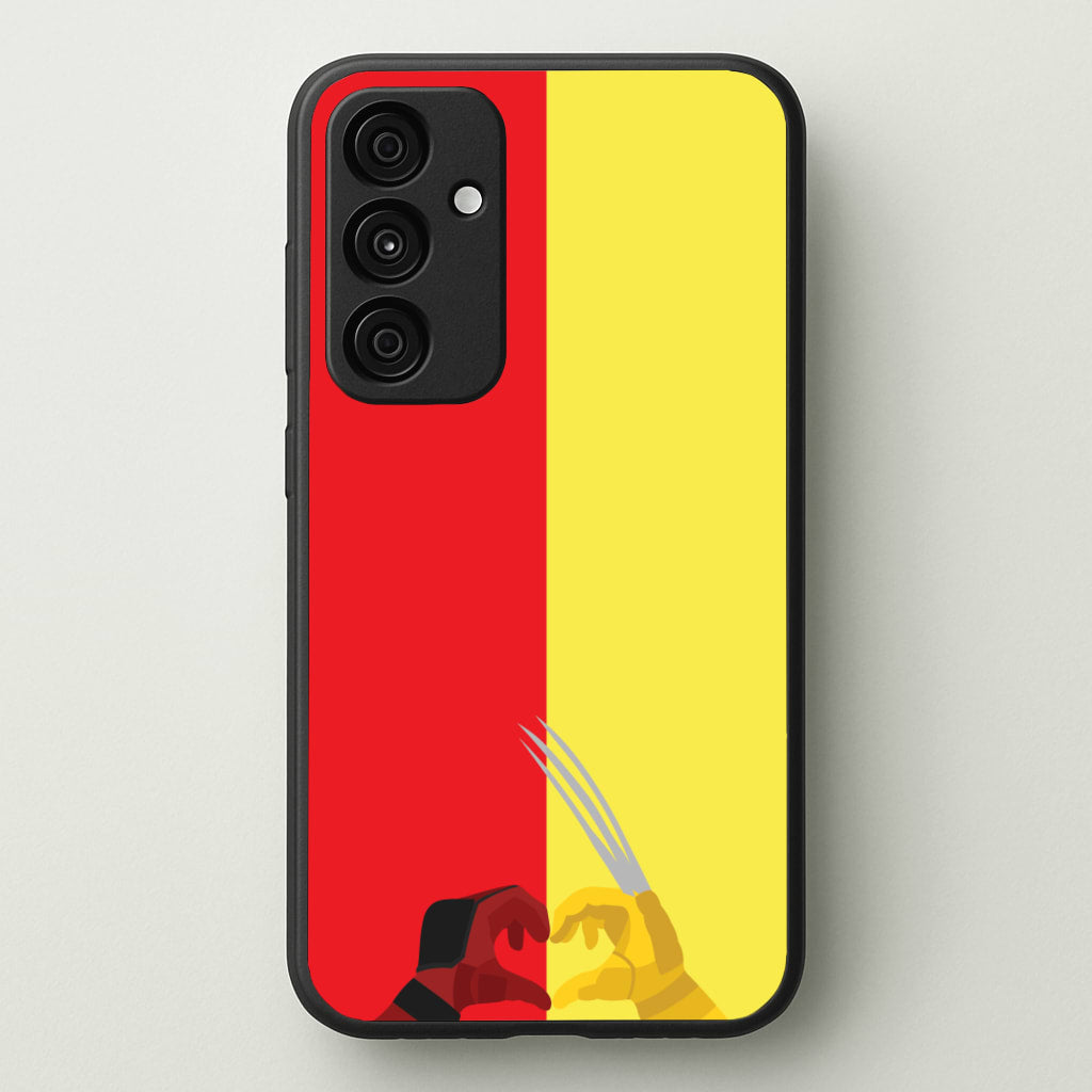 Red And Yellow Heroes Love Heart  - Marvel Phone Case for Galaxy A55