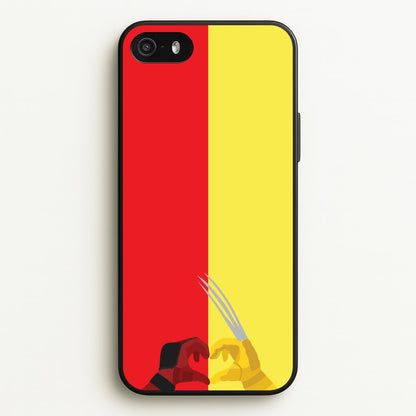 Red And Yellow Heroes Love Heart  - Marvel Phone Case for iPhone 5 / 5s / SE 2016