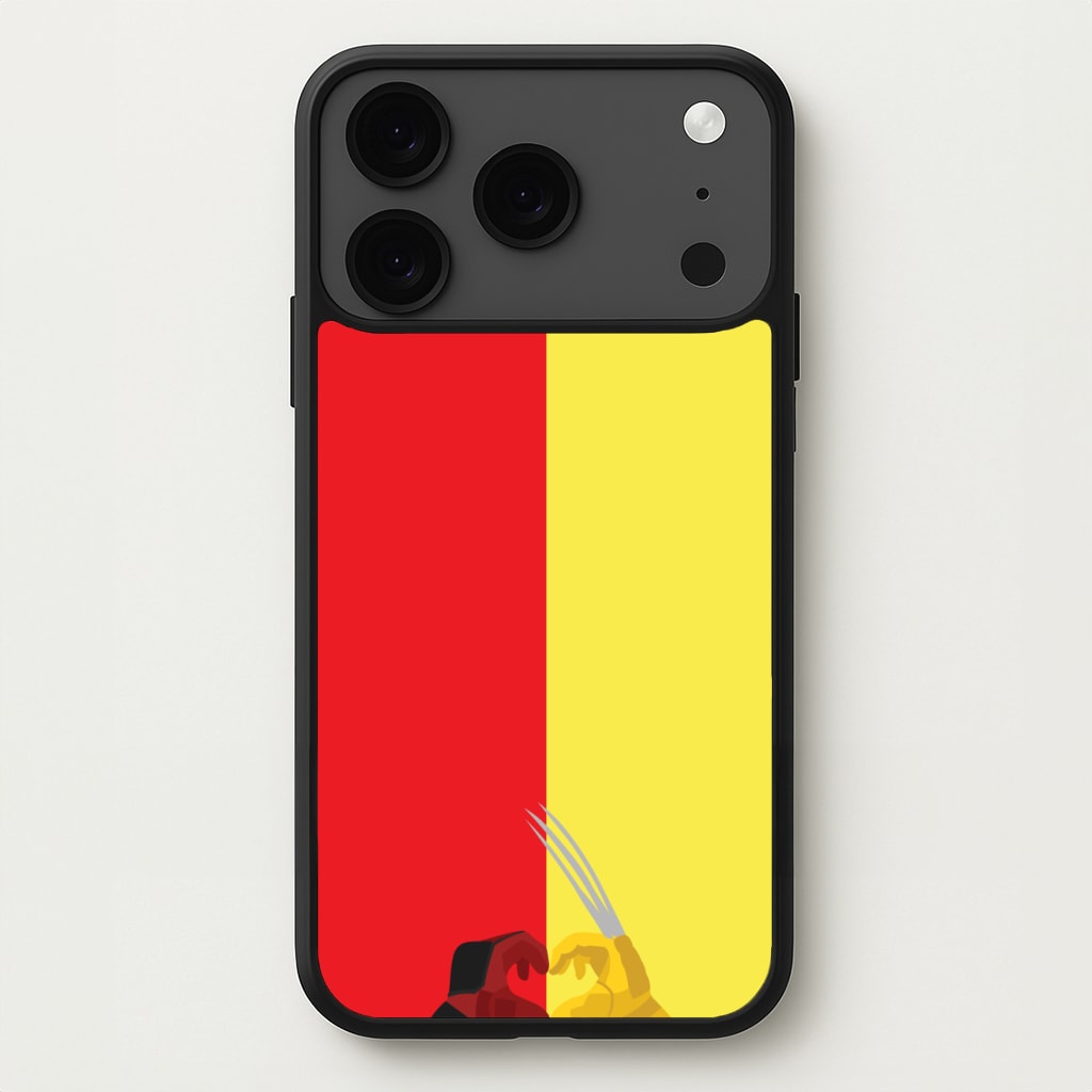 Red And Yellow Heroes Love Heart Phone Case for iPhone 17 Pro Max
