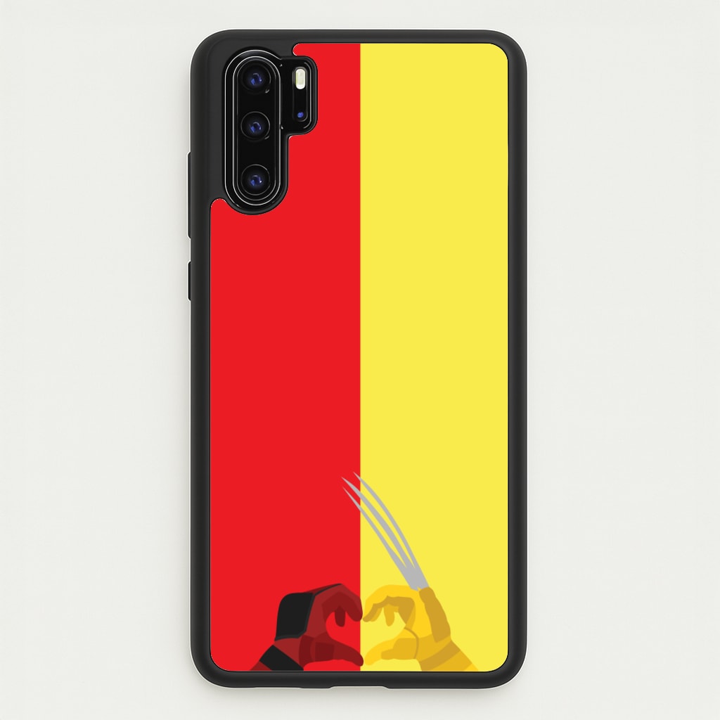 Red And Yellow Heroes Love Heart  - Marvel Phone Case for Huawei P30 Pro