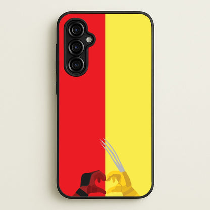 Red And Yellow Heroes Love Heart  - Marvel Phone Case for Galaxy A54