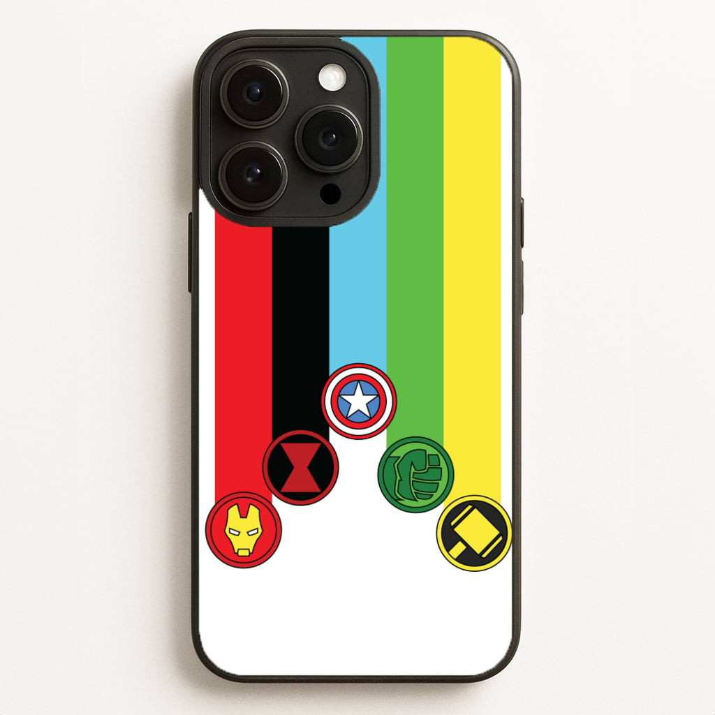 Superhero Team Colourful Symbols   - Marvel Phone Case for iPhone 16 Pro Max