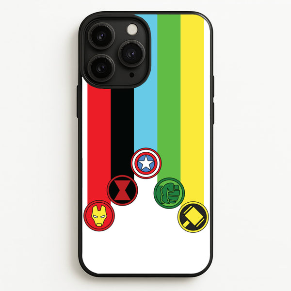 Superhero Team Colourful Symbols   - Marvel Phone Case for iPhone 11 Pro Max